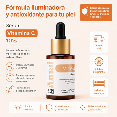 Serum Vitamina C Boots Colágeno 30ml | Antioxidante | AmaiSkin Uruguay