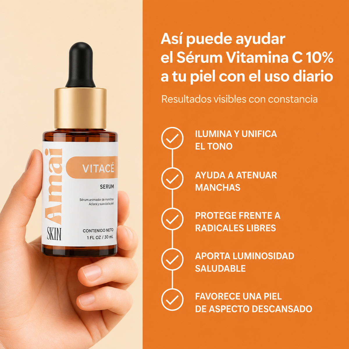 Serum Vitamina C Boots Colágeno 30ml | Antioxidante | AmaiSkin Uruguay
