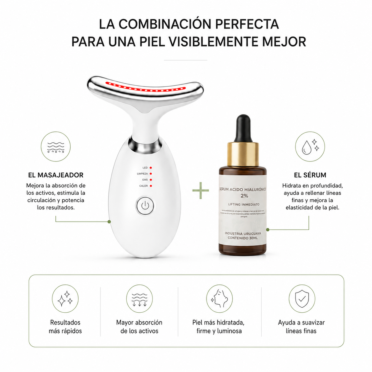 Masajeador EMS Amai™ + Serum Anti edad AHA